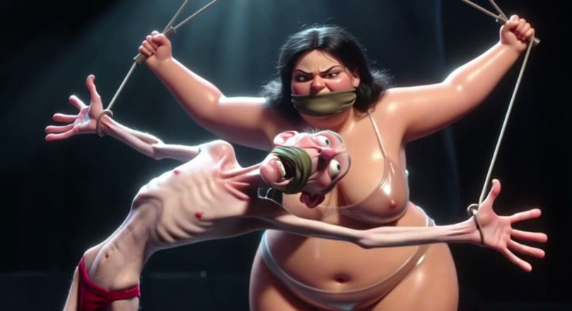 YOUR BEST FANTASY: Old Man Tied up - Humiliated by Fat SSBBW with Whip