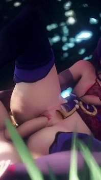 Raiden Shogun Gets Fucked in the Woods and Gets Creampied by Aether Genshin Impact Porn Sex
