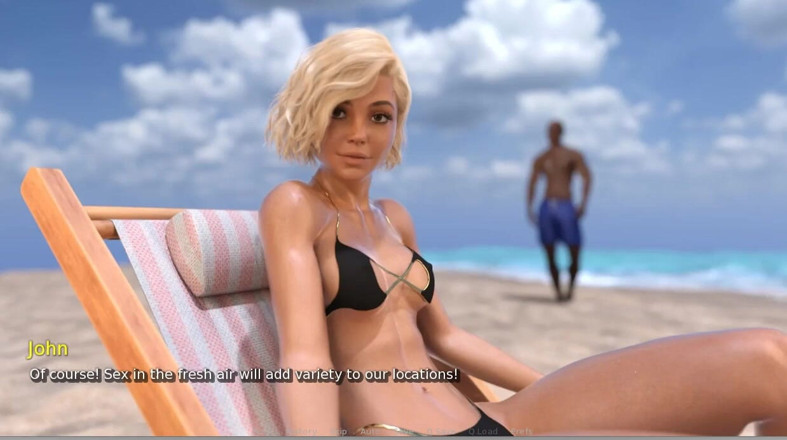 XXX Games Bunk: 我的热辣人妻 - 游戏玩法 - 角色扮演 - 假期 - 人妻在海滩上被大黑干