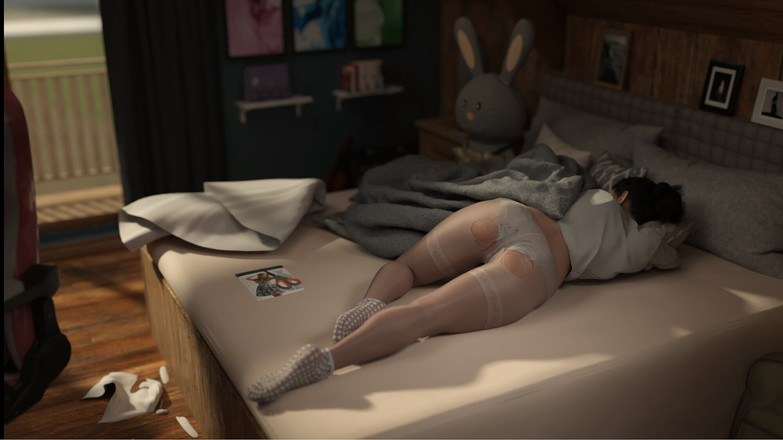 Neorm: Žhavá sexy nevlastní sestra ležela na posteli