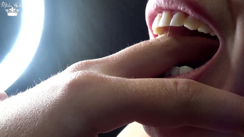 Goddess Misha Goldy: Hard Biting of Male Fingers and Arm Film 3 Mouth and...