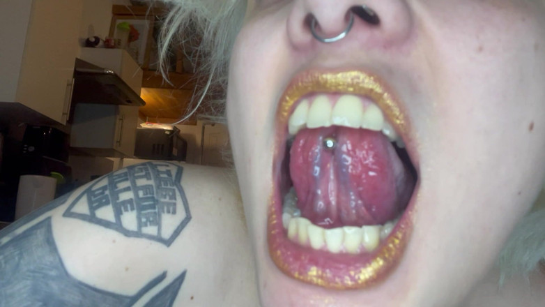 Glitterqueen1999: Bouche, fétiche, rouge à lèvres, fétiche, pas de maquillage, fille gothique