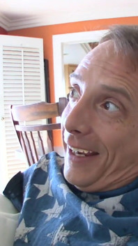 Brunette teen gets facial from older guy
