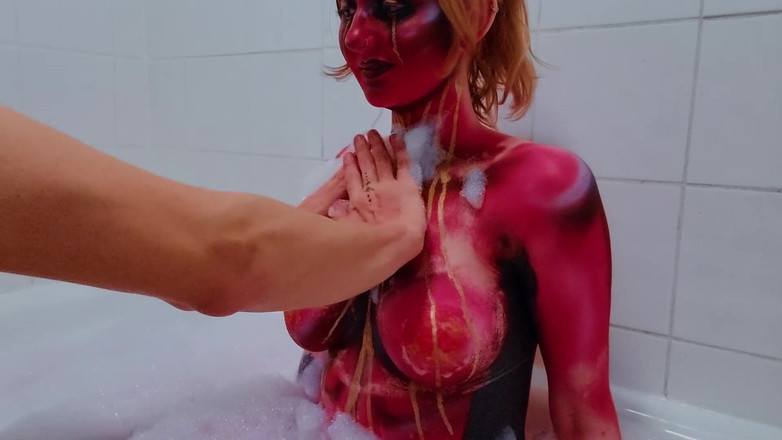 Em Yang: POV: Demon Body Paint Messy Tit Play
