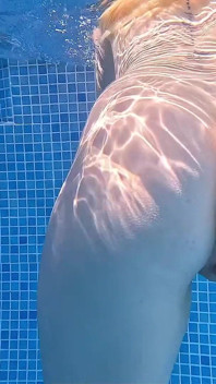 Nude Pool Tease and Masturbation While He Watches