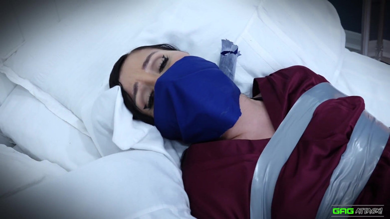 Gag Attack: Lily - secretary in tape bondage