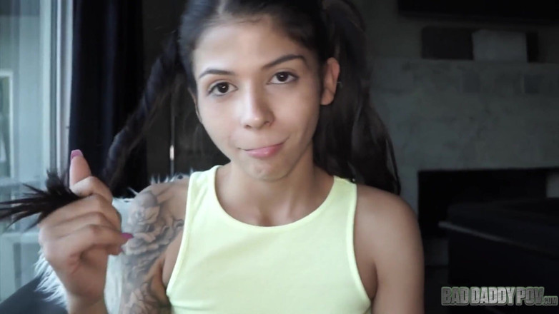 BadStepFamilyPov: Sadie Pop 1, cute and petite teen likes her stepdaddy's cock