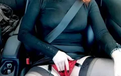 Big Tit Mature Red XXX Masturbates in Her Car