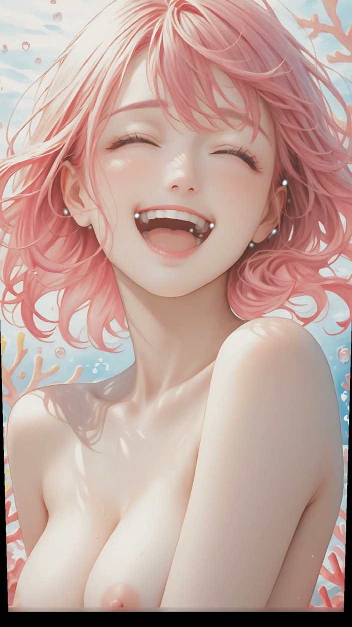 LustRender: Joyful Nude Laughing in Sunny Splashes