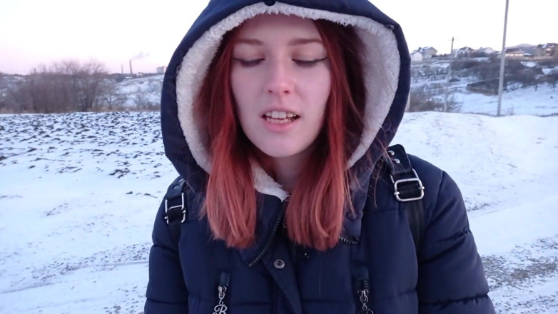 SweetAndFlow: Outdoor sex in winter - Guy fuck me hard
