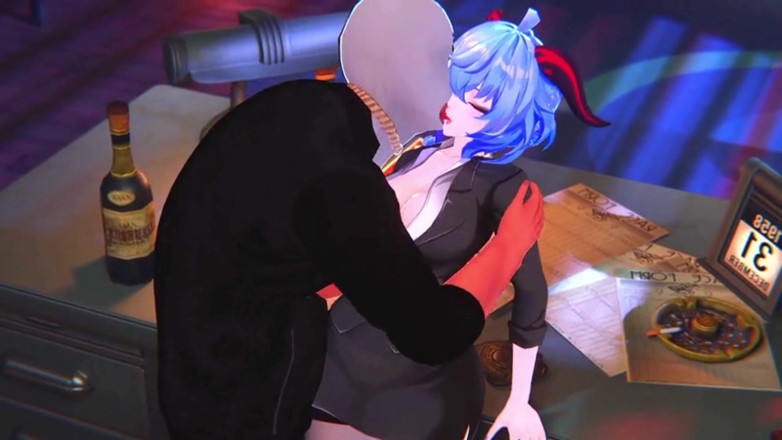 NSFWOtaku: Genshin Impact - Ganyu Late Night Office Pleasure - 3D Hentai Animations