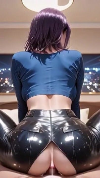 เธอสวมกางเกงสีดําแวววาวและถุงเท้าสีขาว แล้วสิ่งนี้ก็เกิดขึ้น