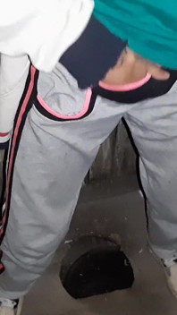 I Caught My Neighbor Masturbating in the Toilet on the Street and I Joined Her - Lesbian-illusion