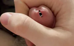 Sounding and Stroking My Hairy Cock