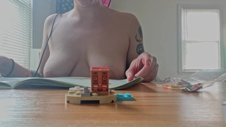 lilredvelvettt: Topless Lego Building Asmr