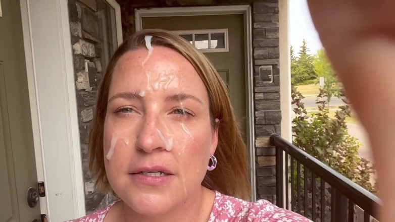 Avril Showers: Housewife in Sun Dress Cum Walking After Blowjob Facial