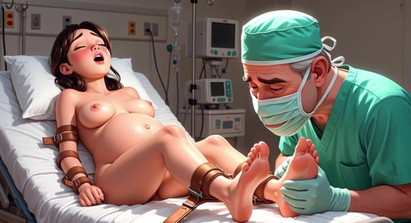 YOUR BEST FANTASY: Doctor lamiendo pies embarazadas en sala de operaciones - sesión de...
