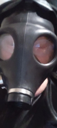 Gasmask Latex Tracksuit Cum