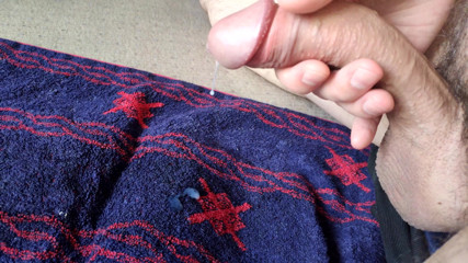 Curved One: Close-up curved cock cum