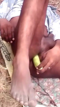 Hot Indian Sexy Amateur Teen Boy Hard Ass Fucking with Big Cucumber the Outdoor Forest Ass Licking Part 2 Cucumber Fucking
