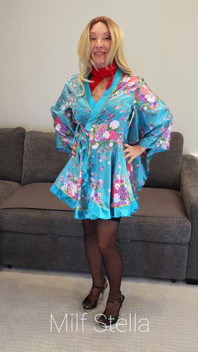 Blue Robe with Black Heels