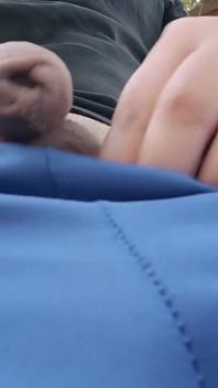 Smoking Outdoor and Showing Balls and Soft Uncut Cock