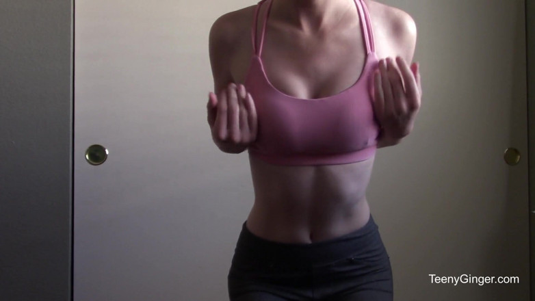 Teeny Ginger: Stripping and 3 orgasms