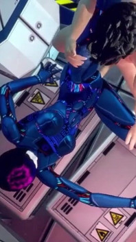 3D space cowboy hardcore con bambola del sesso robot femminile