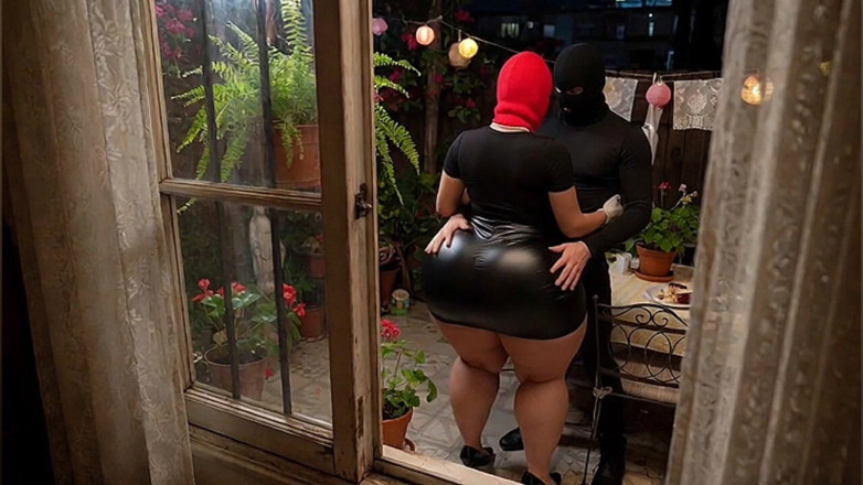 Animate golden: Une fille à gros cul en jupe en cuir noir espionnée...