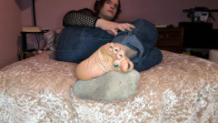 Chilling on My Bed While Showing off My Socks and Feet