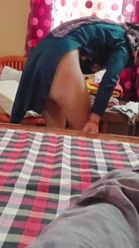 Desi Housewife Changing Panty in From of Her Lover