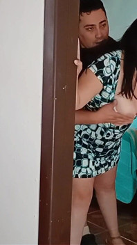 My Wife's Whore Is Nailed to the Door Husband in the Shower Cuckold