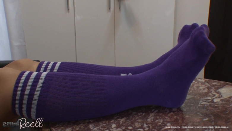 REELL - The cute Girl next door _ FemDom Reality: Mistress Sucking Lollypop with Long Socks on Her Feet