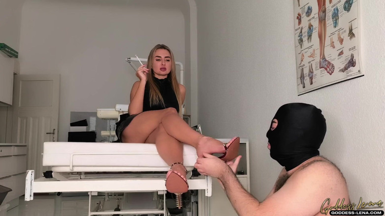 Goddess Lena: Smoke-Domination: Lick My Heels &amp; Feet Clean - Ashtray, Spittoon &amp; Ns Toilet