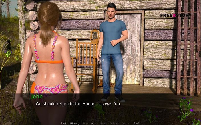 3D cartoon porn: Dusklight manor - escena 15-1 - escena cambiando de vestido John viendo mientras...