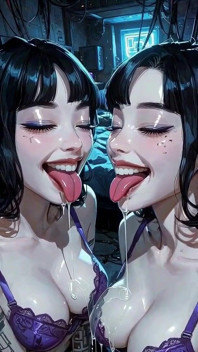 Lesbiche lingua e bacio fetish, Animazione Ai