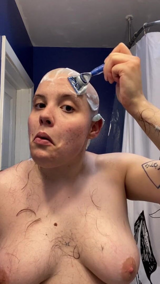 Adama Daat: Hairless whore: going completely bald and browless with a fetish...