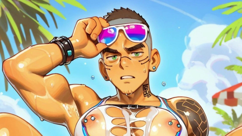 Trans-Men FTM Hentai: Starý trans muž předvádí anální sex na pláži Sand Ftm...