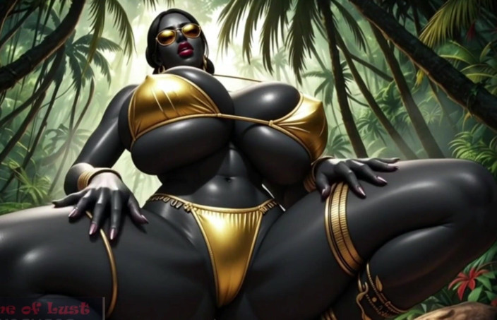 Game of Lust 3D: Gol Peituda africana mulher de biquíni dança na selva
