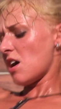 Sexy blonde fucked in her willing hot holes while taking a walk in the woods