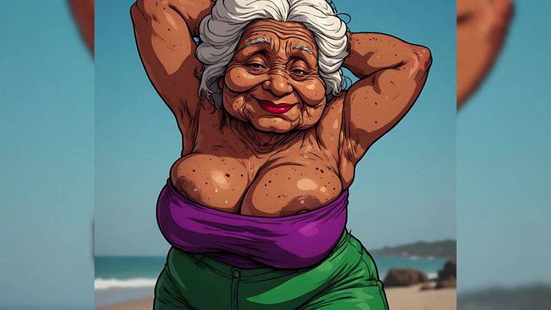 AI Porn: SSBBW cartoon indianos