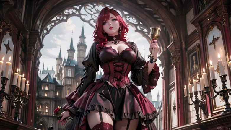 Seraphina Vale: Redhead Gothic Muse: Encounter in the Dark Cemetery.