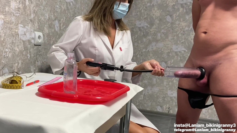 Ladyloveyoung60: Milf doctor vacuum cock medical examination semen analysis