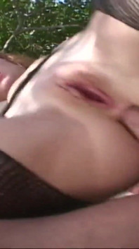 Audrey Hollander takes a cock up her ass in the garden