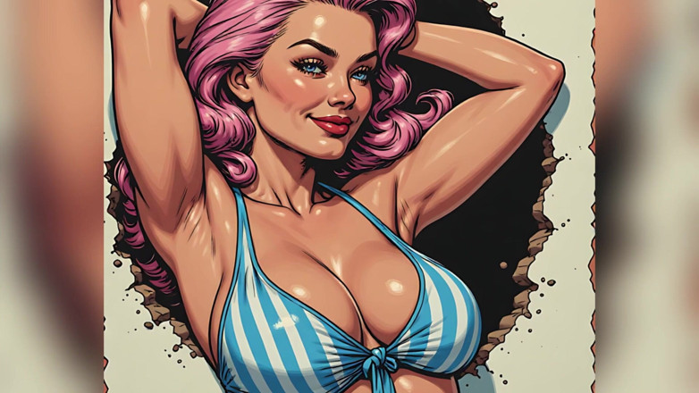 AI Porn: Wielkie babes w kostiumach kąpielowych art
