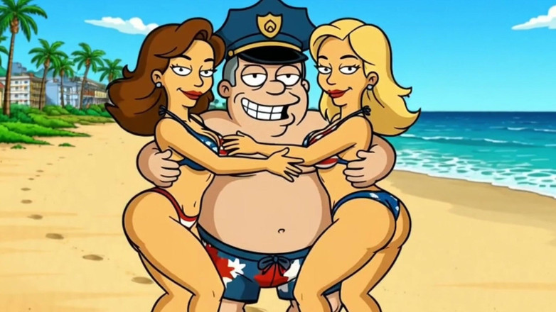 Octopussy Lovers Club: Plážová děvka 2: Kundička plná spermatu. Karikatura Simрsons Parodie.