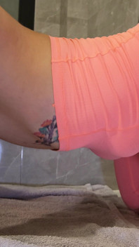Anal Bath Shaking Orgasms with Dildo in Tight Ass