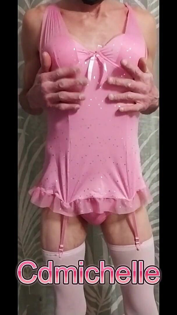 Cdmichel L Loving Life Wearing Sexy Pink Lingerie (Crossdressers Cd Michelle wearing sexy lingerie)