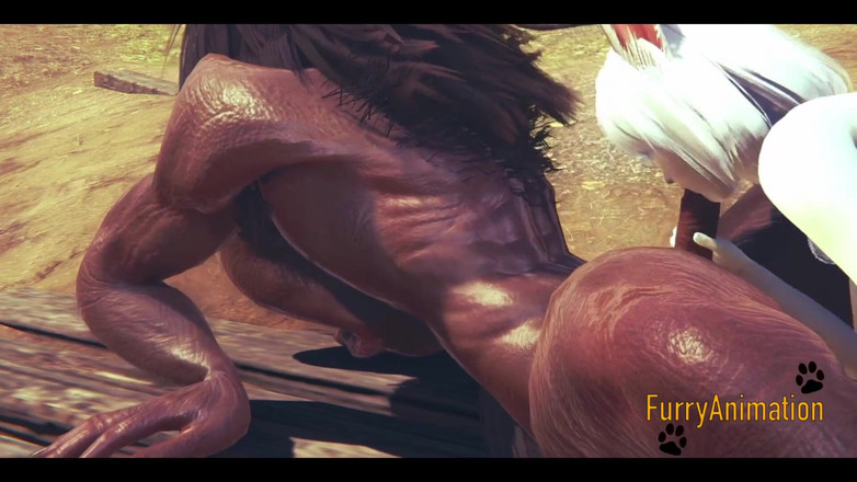 Yaoitube: Pelosa Hentai 3D - creatura e coniglietta fare sesso selvaggio sulla montagna -...