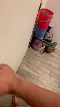 Too Cum From Balcony Almost Caught by Neighbors